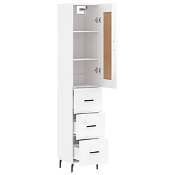 Acheter Maison Chic Buffet,Meuble de Rangement,commode pour salon,Cuisine Blanc brillant 34,5x34x180 cm Bois d'ingénierie -MN21985