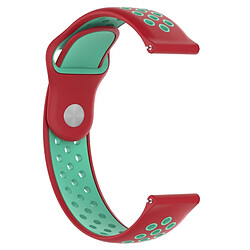 Avis Wewoo Bracelet pour montre connectée Dragonne sport en silicone bicolore Huawei série 1 18 mm rouge corail + vert menthe