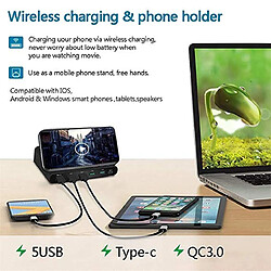 Acheter Universal Chargeur sans fil universel 60W Qi pour iPad Samsung téléphone portable tablette 7 en 1 Fast 3.0 Fast-Food Stand |