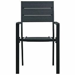 Avis Maison Chic Lot de 4 Chaises de jardin,Fauteuil d'extérieur Noir PEHD Aspect de bois -MN35236