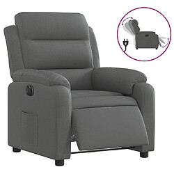 Maison Chic Fauteuil Relax pour salon, Fauteuil inclinable électrique Gris foncé Tissu -GKD29133