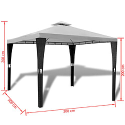 vidaXL Tonnelle avec toit 3x3 m Blanc crème pas cher