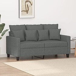 Maison Chic Canapé à 2 places,Sofa de Salon,Canapé droit Gris foncé 120 cm Tissu -GKD362886