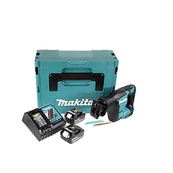 Makita DJR 188 RGJ Scie récipro sans fil 18 V, sans balai + 2x Batteries 6,0 Ah + Chargeur + Makpac