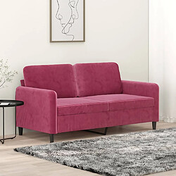 vidaXL Canapé à 2 places Rouge bordeaux 140 cm Velours