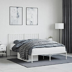 Maison Chic Cadre/structure de lit métal et tête de lit pour adulte - Lit Moderne Chambre blanc 140x190 cm -MN55138