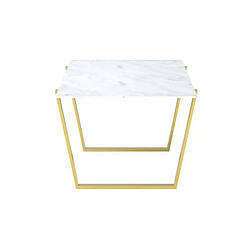 Meubler Design Table À Manger Céramique Effet Marbre Blanc Pied Couleur Or Liv pas cher