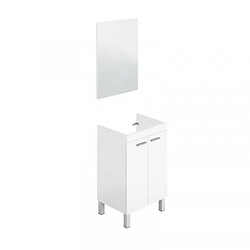 Dansmamaison Meuble sous vasque 50 cm + miroir Blanc brillant - CEPKON