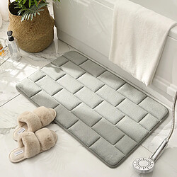 LUUCOZK Tapis de bain antidérapants absorbants à séchage rapide, tapis de décoration de salle de bain-gris-40 x 60CM 