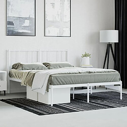 Acheter Maison Chic Lit adulte - Cadre de lit métal avec tête de lit pour chambre blanc 120x190 cm -MN49330