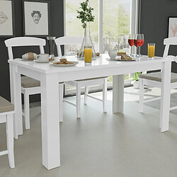 Maison Chic Table de salle à manger,Table à dîner 140 x 80 x 75 cm blanc -GKD36692