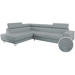 Palozi Sofa Canapé d'angle Gauche Fonti en velours côtelé - 5 places - Gris 