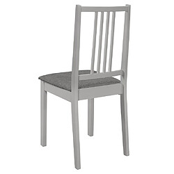 Acheter vidaXL Chaises à manger avec coussins lot de 2 gris bois solide