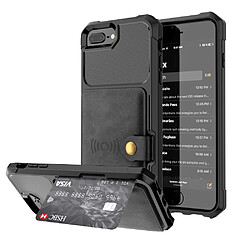 Etui en PU revêtu d'une feuille intégrée noir pour votre Apple iPhone 8 Plus/7 Plus/6s Plus/6 Plus 4.7 inch 