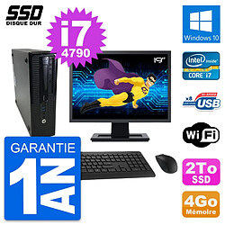 PC HP ProDesk 400 G1 SFF Ecran 19" Intel i7-4790 RAM 4Go SSD 2To Windows 10 Wifi · Occasion 