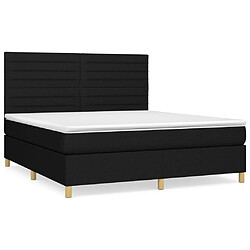 vidaXL Sommier à lattes de lit avec matelas Noir 180x200 cm Tissu