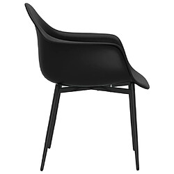 Maison Chic Lot de 6 Chaises à manger,Chaise pour cuisine noir PP -MN45921 pas cher