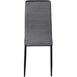 Acheter Decoshop26 Chaise de salle à manger x1 design simple en velours gris avec couture décorative cadre en métal noir 10_0002057