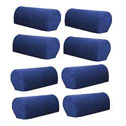 ensemble de 8 accoudoirs de sofa de meubles de flanelle couvre protecteurs bleu foncé