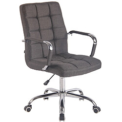 Decoshop26 Fauteuil de bureau sur roulettes hauteur réglable pivotant accoudoirs en tissu gris foncé 10_0002470 