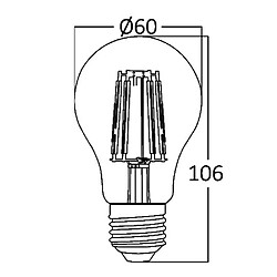 Avis Ampoule A60 filament LED E27 7W 6500K Braytron