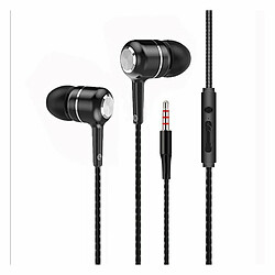 Hifi Universal Headphone Smart Call In-Ear Mobile Phone 3.5Mm Interface Headset Noir