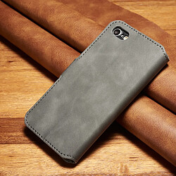 Etui en PU style rétro gris pour votre Apple iPhone 8/7