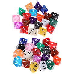 Dés 6 faces 10 faces Dés Bois Jeux de Table 40 Pièces Jeu de Dés de D10 D8 Spot Dice Polyédrique Partie Fournitures pour Role Playing Game