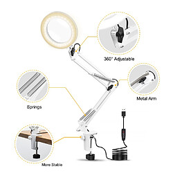 Universal Porte-montre USB 5x Loupe pliante Soudure Couteau à trois mains Lampe de table 3 couleurs Loupe lumineuse LED | Loupe 