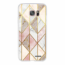 Evetane Coque Samsung Galaxy S7 Edge 360 intégrale avant arrière transparente Coque Samsung Galaxy S7 Edge 360 intégrale transparente Marbre Rose Losange Tendance Evetane.