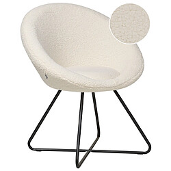 Beliani Chaise de salle à manger FLOBY II Bouclé Blanc cassé