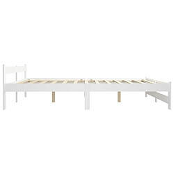 Avis vidaXL Cadre de lit sans matelas blanc bois massif de pin 180x200 cm