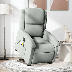 Maison Chic Fauteuil Relax pour salon, Fauteuil inclinable de massage électrique gris clair velours -GKD54207