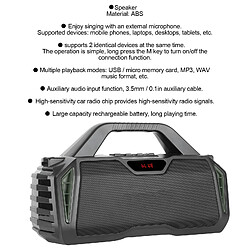 Avis ComfortXL Enceinte bluetooth haute puissance portable avec microphone pour l'extérieur, couleur verte