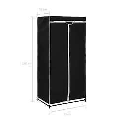 vidaXL 2 pcs Garde-robes Noir 75x50x160 cm pas cher