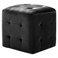 vidaXL 2 pcs Tables de chevet Noir 30x30x30 cm Tissu velours