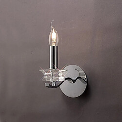 Luminaire Center Applique murale Nydia avec interrupteur 1 Ampoule chrome poli/cristal