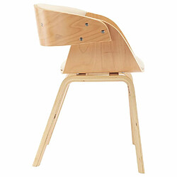 Acheter Maison Chic Lot de 4 Chaises à manger,Chaise pour cuisine crème bois courbé et similicuir -MN50366