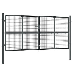 vidaXL Portal de jardin maille anthracite 300x175 cm acier galvanisé