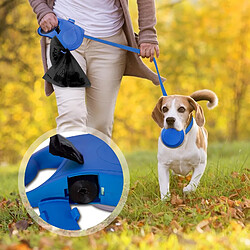 Universal Ceinture polyvalente pour chiens de compagnie avec bouteille d'eau intégrée, bol, sac à déchets, distributeur 3 en 1 rétractable