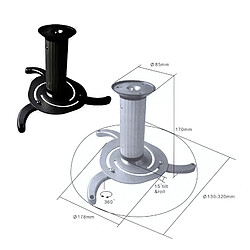 Bematik Plafond Projecteur mât autour du mont des 17 et 24 cm