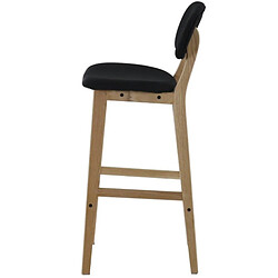 Acheter Lot de 2 Chaises de Bar Tissus Noir et Piétement Chêne Ana KosyForm