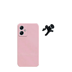 SuppOrt Magnétique renforcé de kit + couvercle de silicone liquide Phonecare pour Xiaomi Redmi 13C 5G - rose 