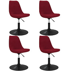 vidaXL Chaises à manger pivotantes lot de 4 Rouge bordeaux Velours