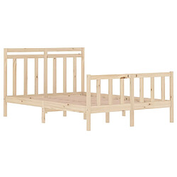 Avis vidaXL Cadre de lit sans matelas 135x190 cm bois massif