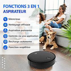 Aspirateur robot Anodex - avec fonction de nettoyage - avec station de charge - Robots aspirateurs - 3 en 1 - Noir mat.