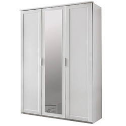 Pegane Armoire de rangement pour enfant en panneaux de particules blanc - Dim : 135 x 210 x 58 cm