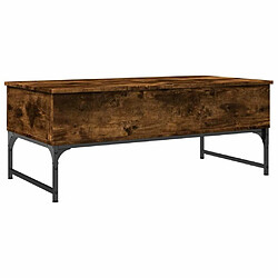 Maison Chic Table basse pour salon | Table à café chêne fumé 100x50x40 cm bois d'ingénierie et métal -GKD78738