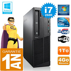 PC Lenovo M92p SFF Core I7-2600 Ram 4Go Disque 1 To Graveur DVD Wifi W7 · Occasion 