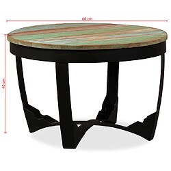 vidaXL Table basse bois de récupération massif 60x40 cm pas cher